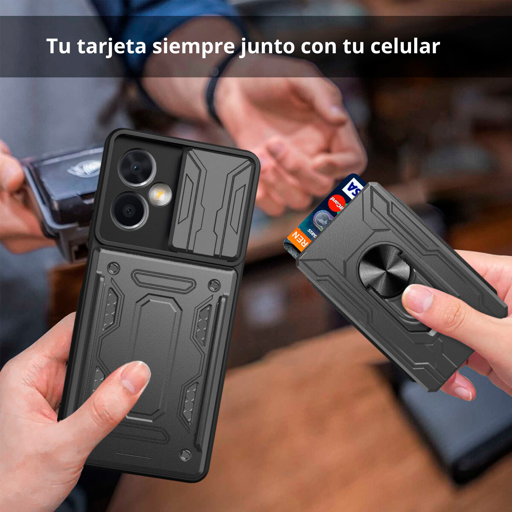 Funda Anillo y Tarjetero Card Slot para Oppo A38