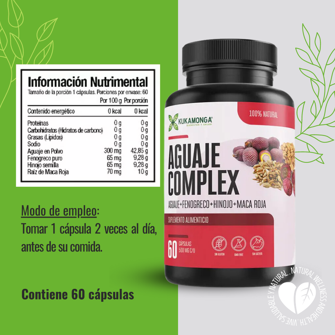 Curvy Fruit Aguaje, Black Maca & Fenugreek – Natural Hip & Curve Enhancer, 60 Vegan Caps, Peru