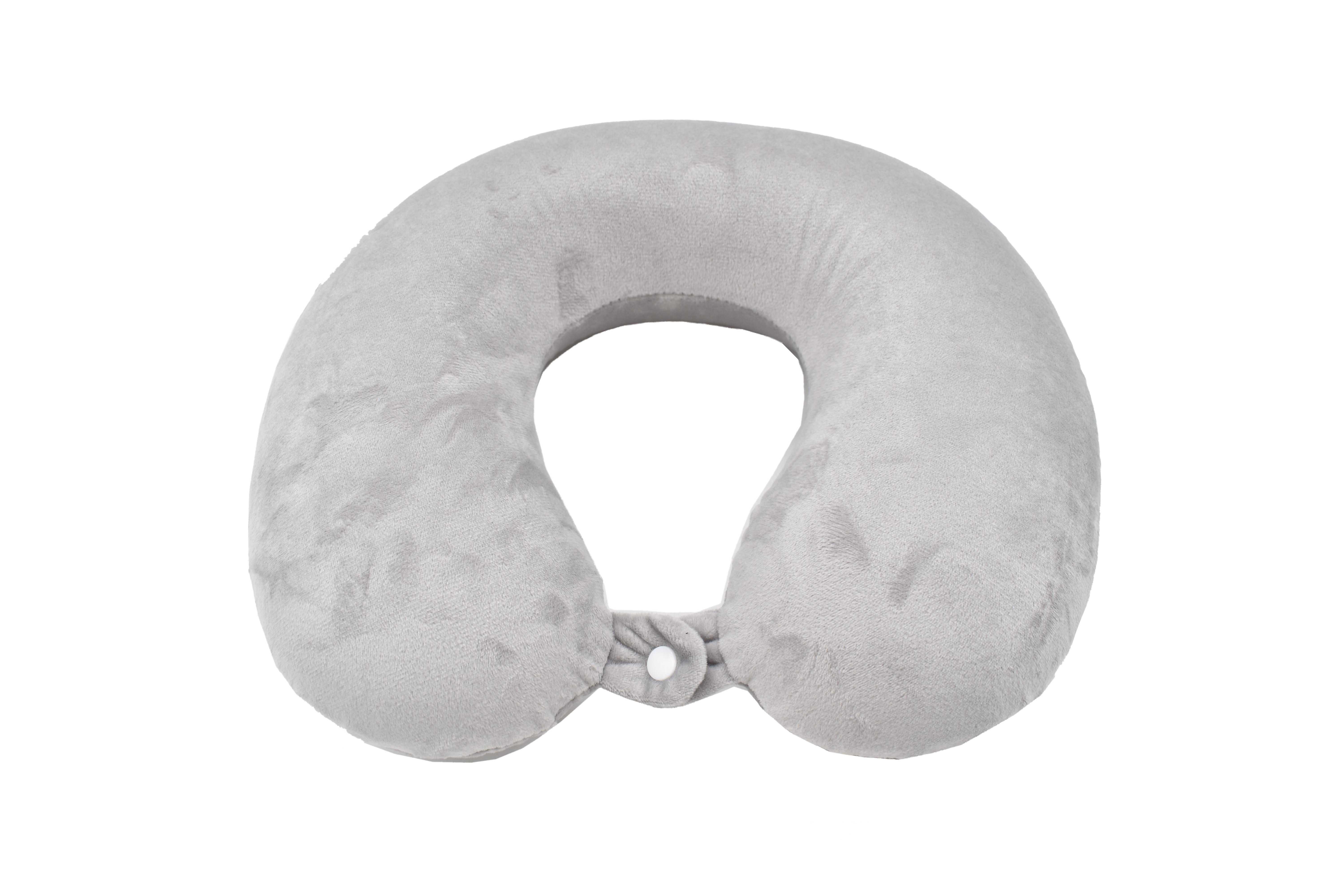 INVIGORATE, Almohada de Viaje para el Cuello de Espuma Viscoelástica, Funda Transpirable para Viajes En Coche y Avión