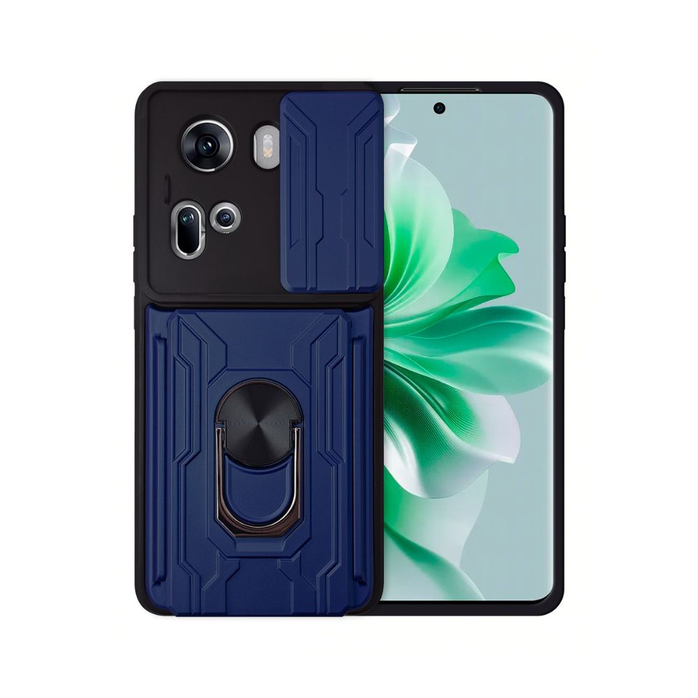 Funda Anillo y Tarjetero Card Slot para Oppo Reno 11 5G Azul