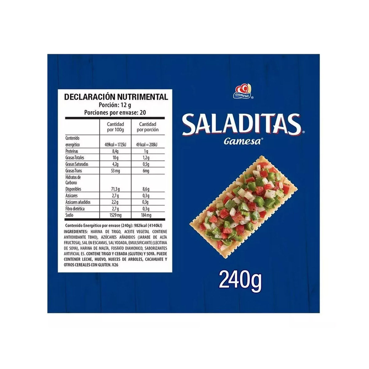 Galletas Gamesa Saladitas 40 Paketines Individuales De 12 G