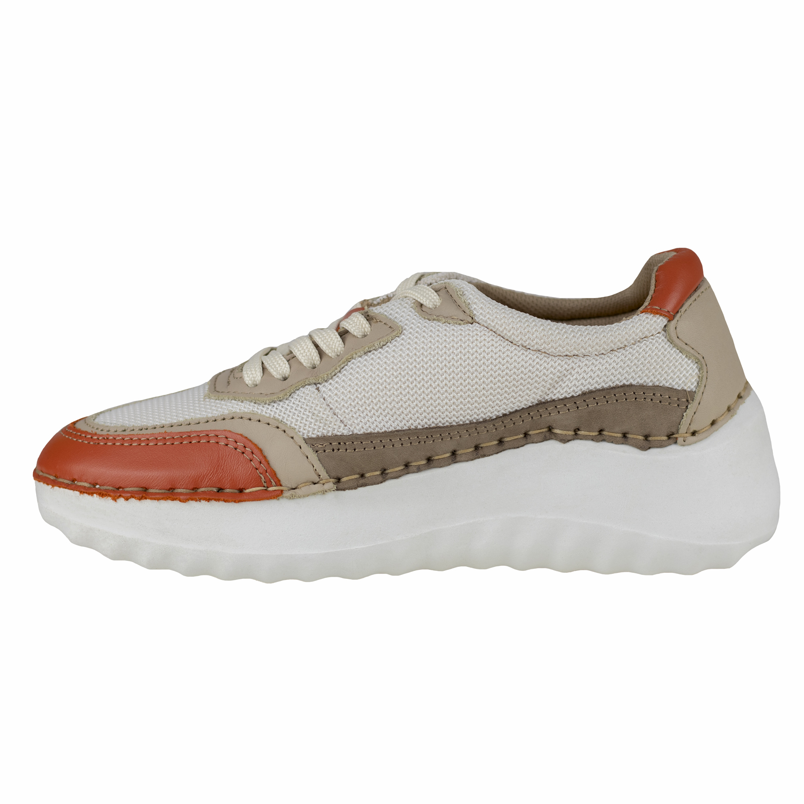 Tenis Plataforma Mujer Piel Urbanos Lobo Solo 4804 Naranja.