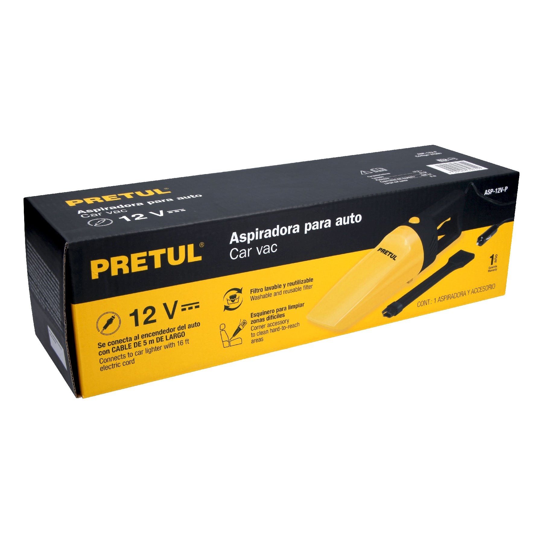 ASPIRADORA PARA AUTO PRETUL 22090.