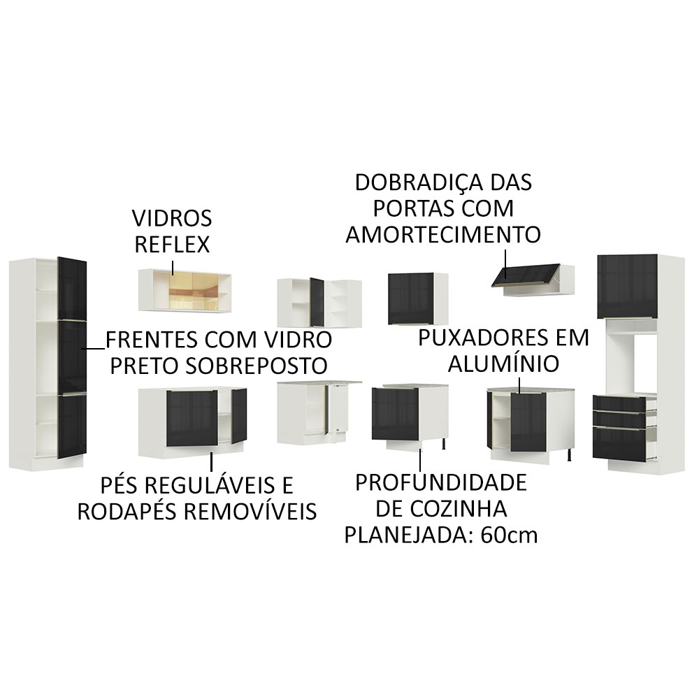 Cocina Integral Completa Modular Madesa Lux 546cm BN 02.