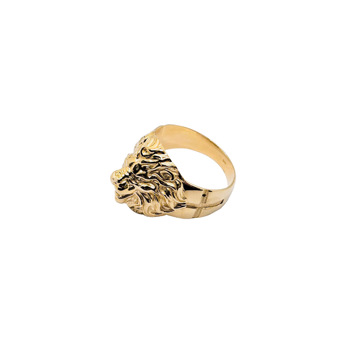 Anillo león oro 10k piedra zirconia suiza.
