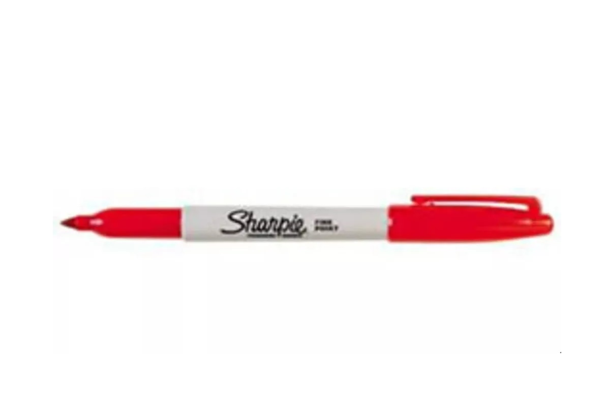 Caja Marcadores Sharpie 12 Piezas Color Rojo Permanente Punto Fino