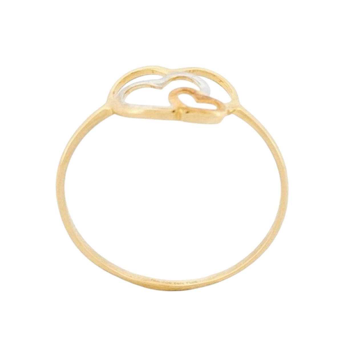 Anillo Corazones Oro Florentino 14 K + Obsequio.