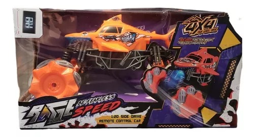 Camioneta Rage Naranja Speed 4x4 R/c Tracción Lateral Luces Sonido.