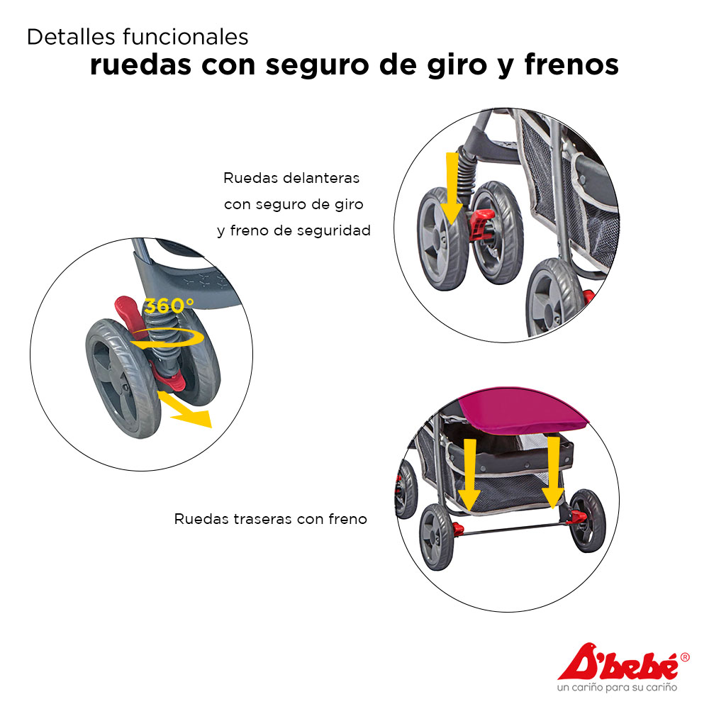 Carriola Sistema de Viaje D'bebé Star Baby Rosa