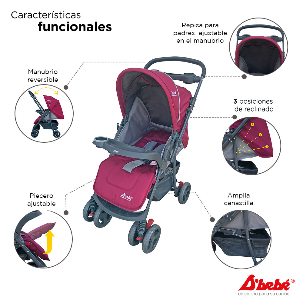 Carriola Sistema de Viaje D'bebé Star Baby Rosa