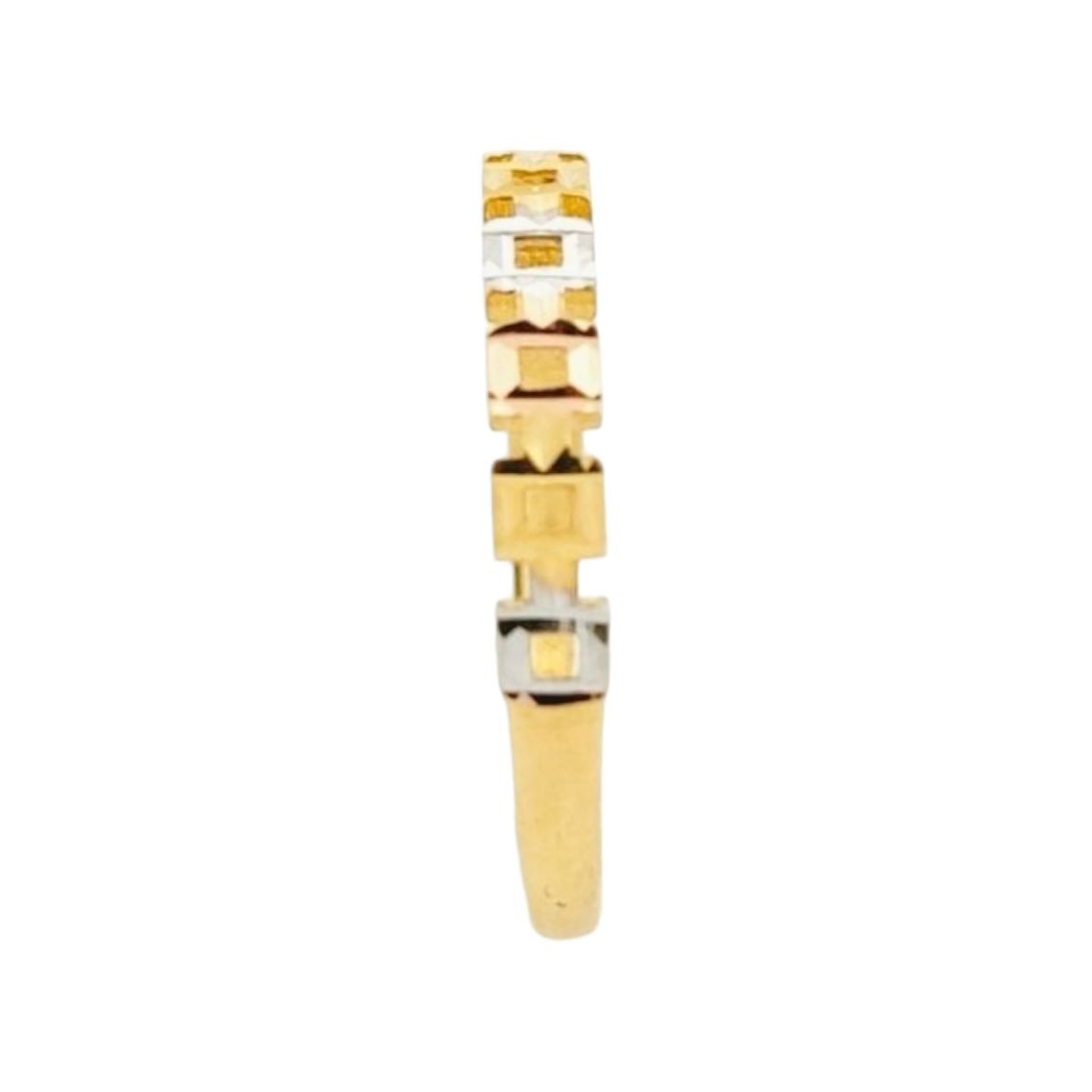 Anillo Eslabones Cuadrados Oro Florentino 14 K + Obsequio.