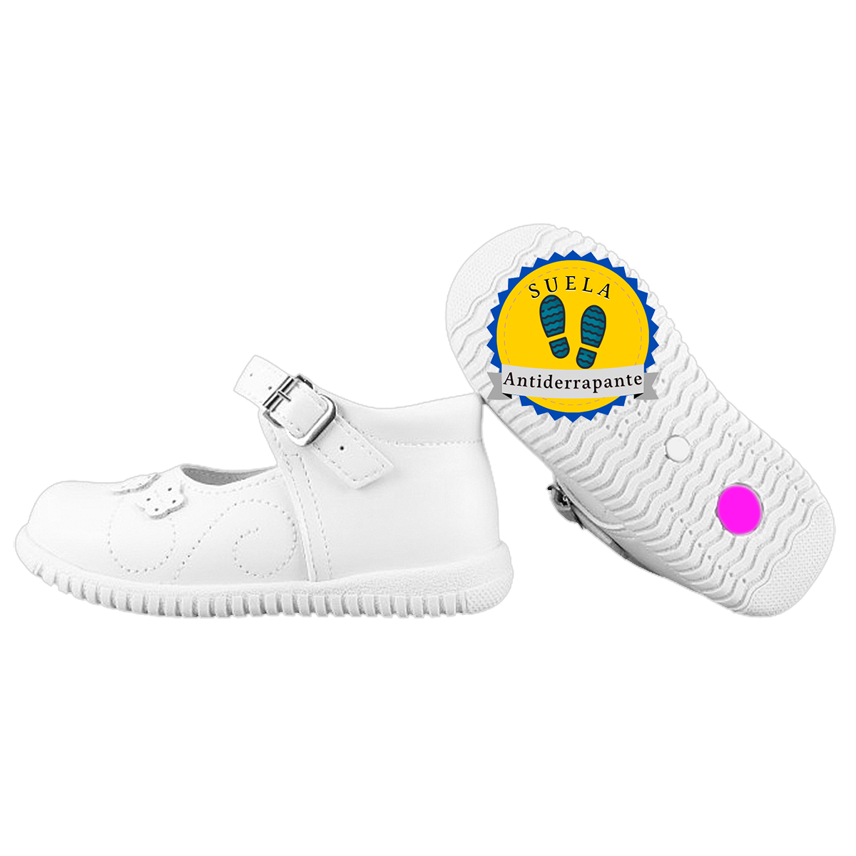 Zapato Niña Bebé Bautizo 100% Piel Arco Ortopédico Cómodo 1035-b.