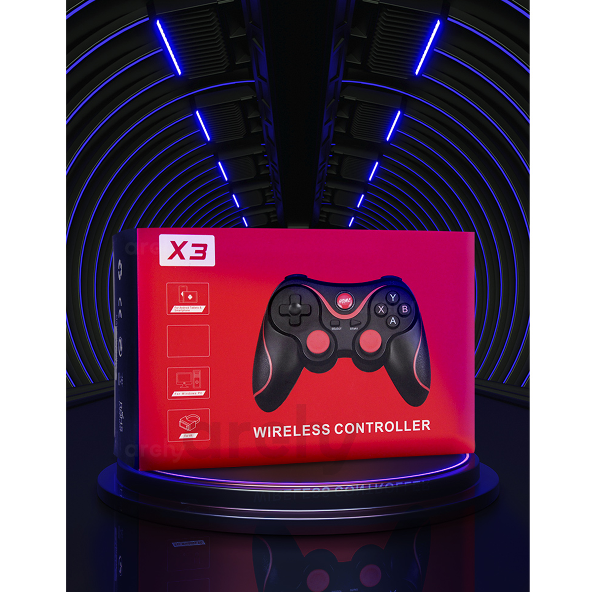 Mando Control Gamepad Archy Joystick Compatible con Android inalámbrico con Bluetooth, Soporte Celular y Agarre cómodo
