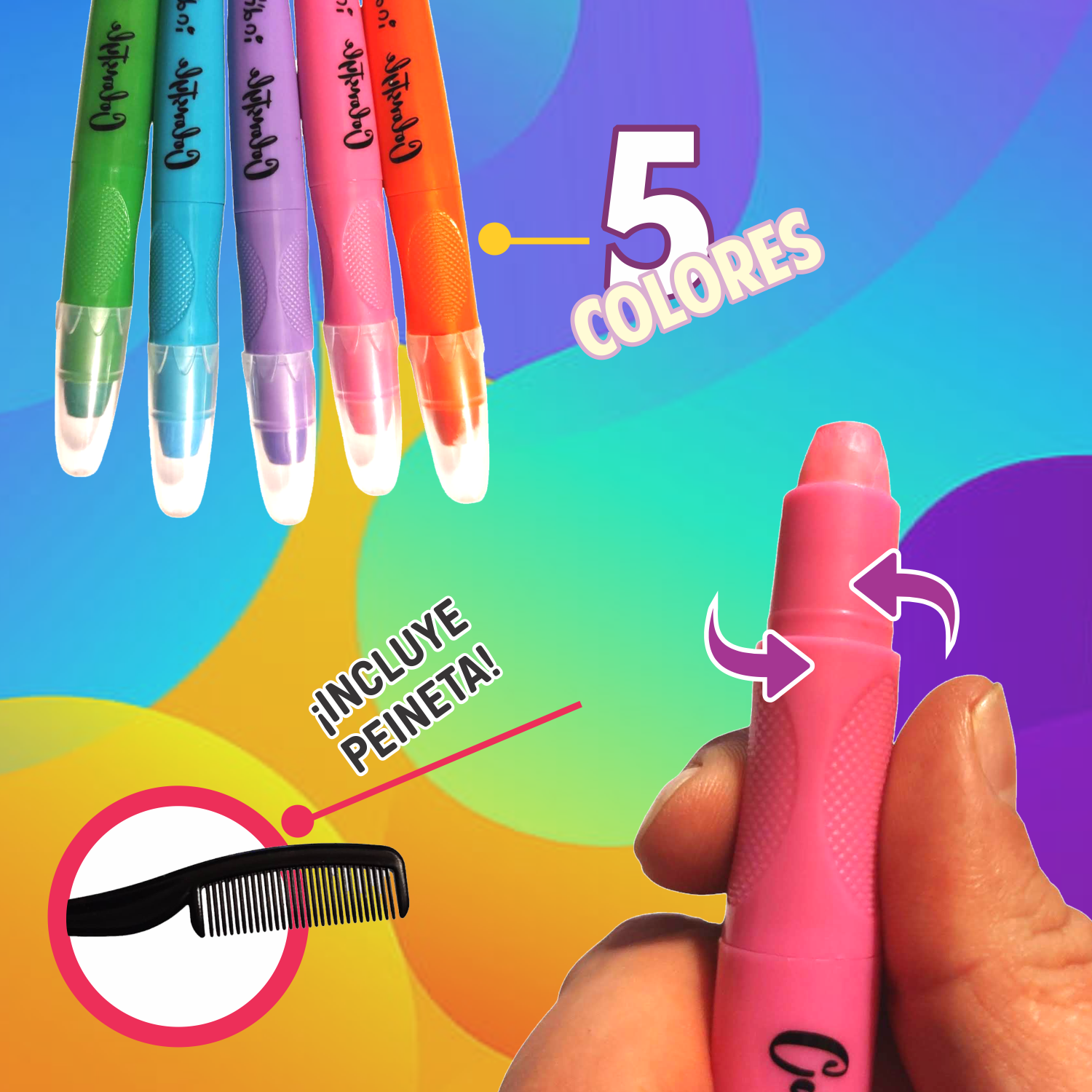 Indra, Pintura Temporal Para Cabello Colorstyle Con 5 Pz.