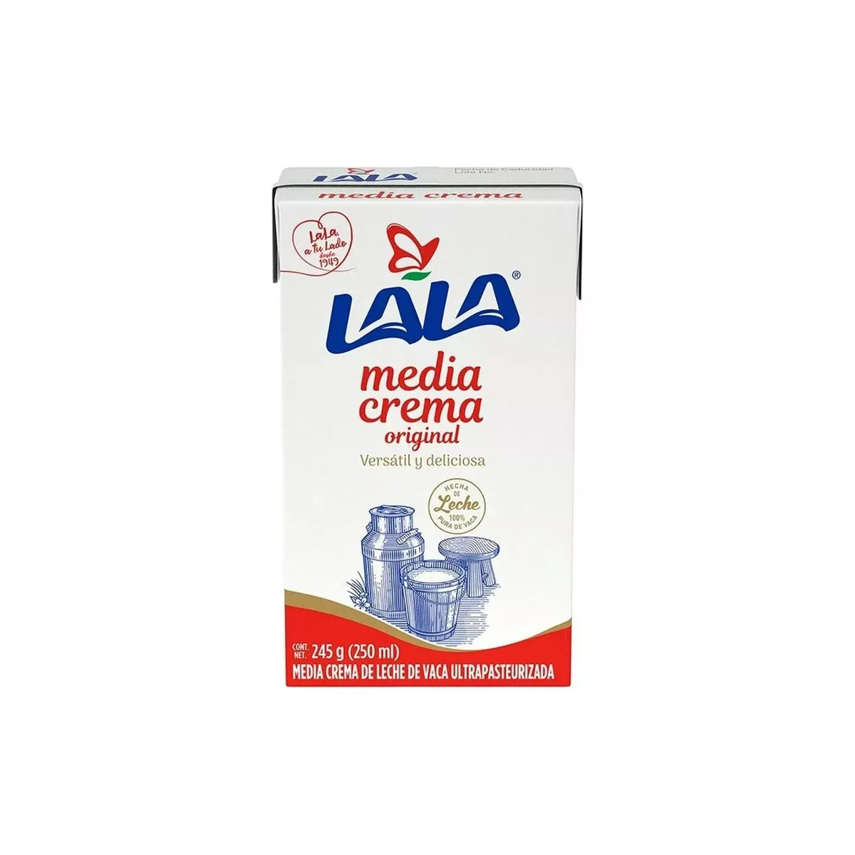 Media Crema Lala 6 Piezas de 250 ml c/u