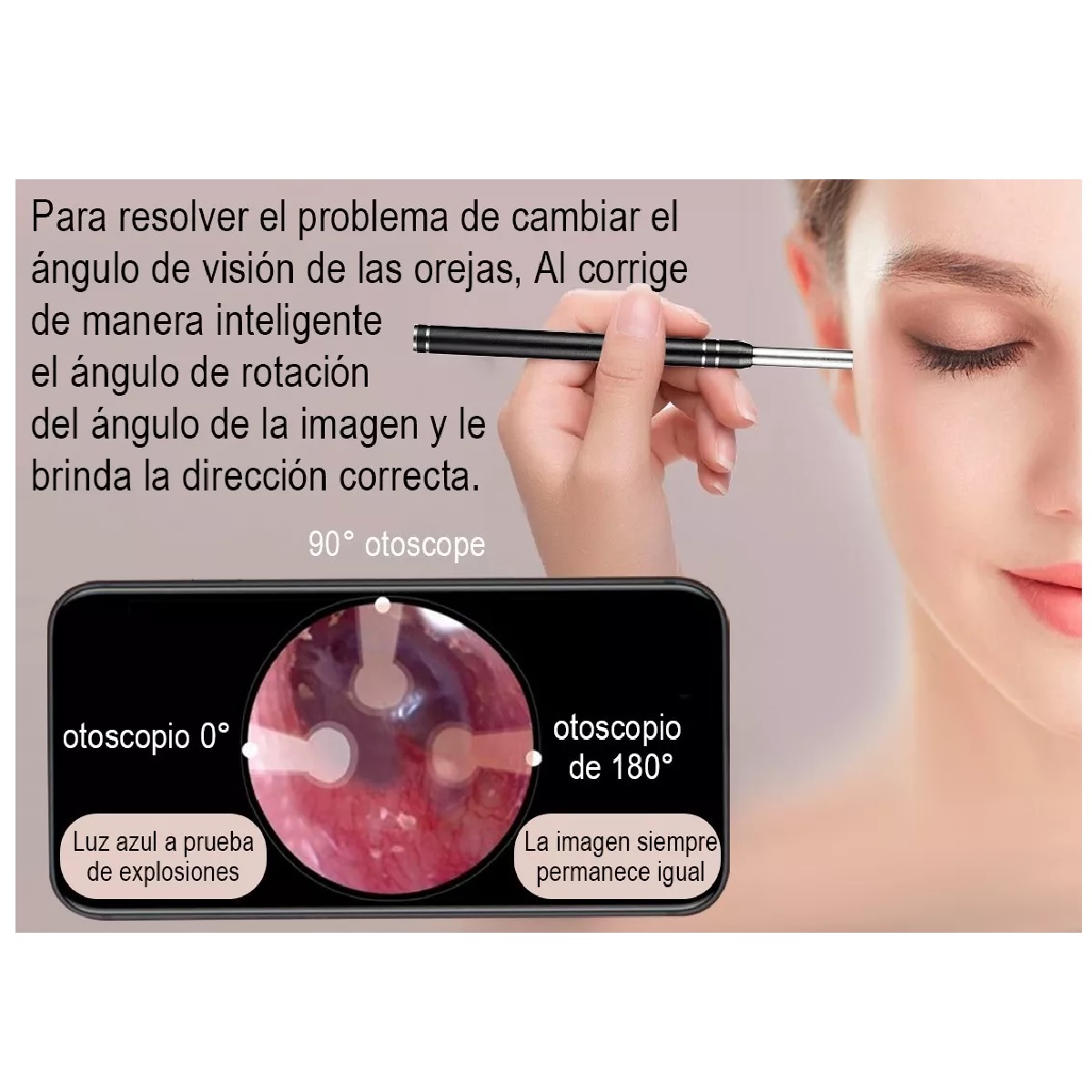 Mini Camara Endoscopio Limpieza Oidos Otoscopio Denta.