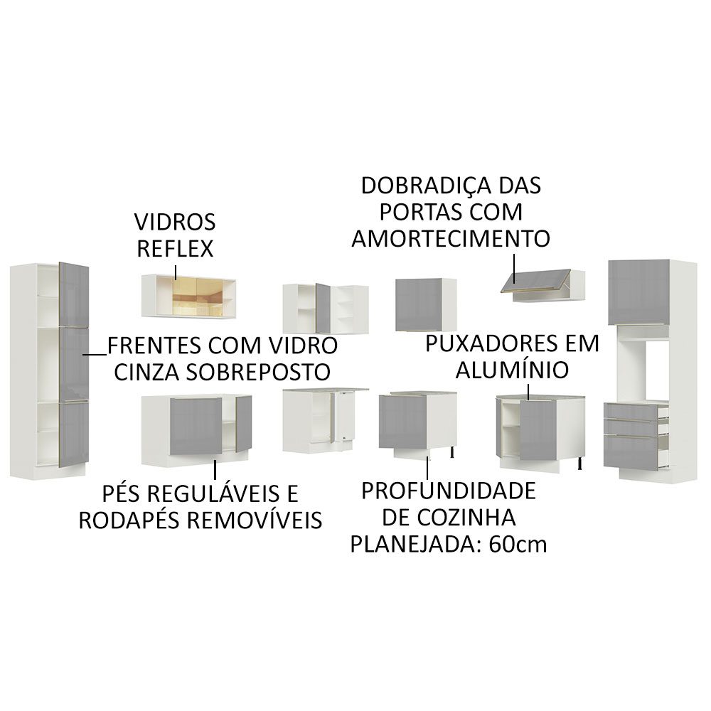 Cocina Integral Completa Modular Madesa Lux 546cm BG 02.