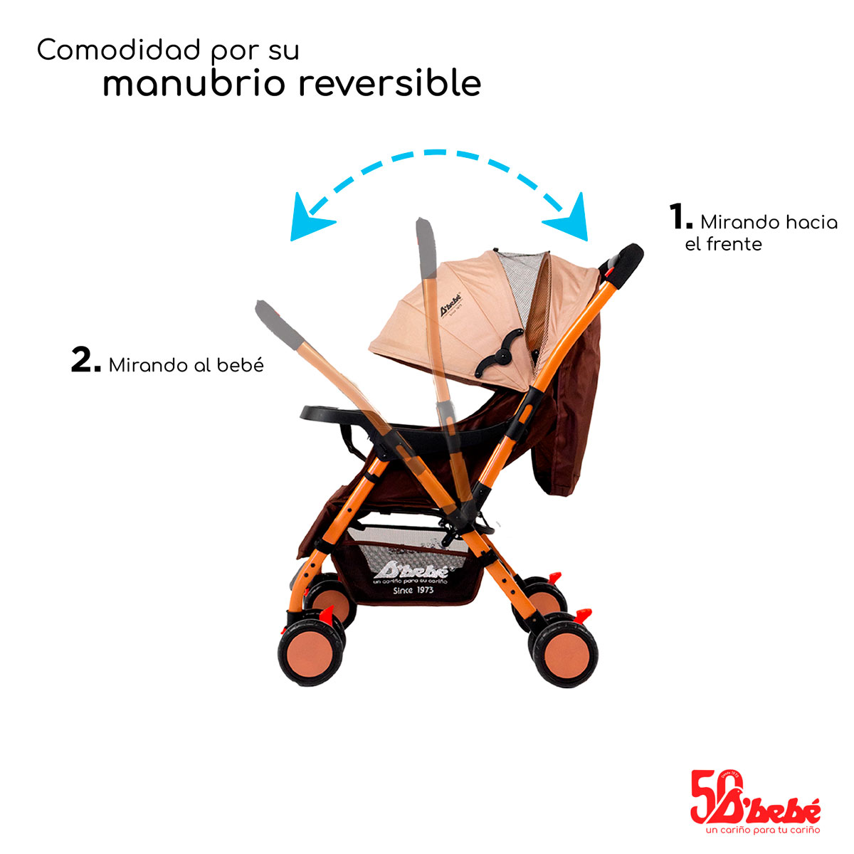 Carriola Reversible D'bebé Baby BM Beige.