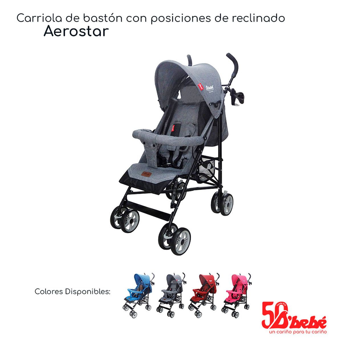 Carriola De Bastón D'bebé Aerostar Gris