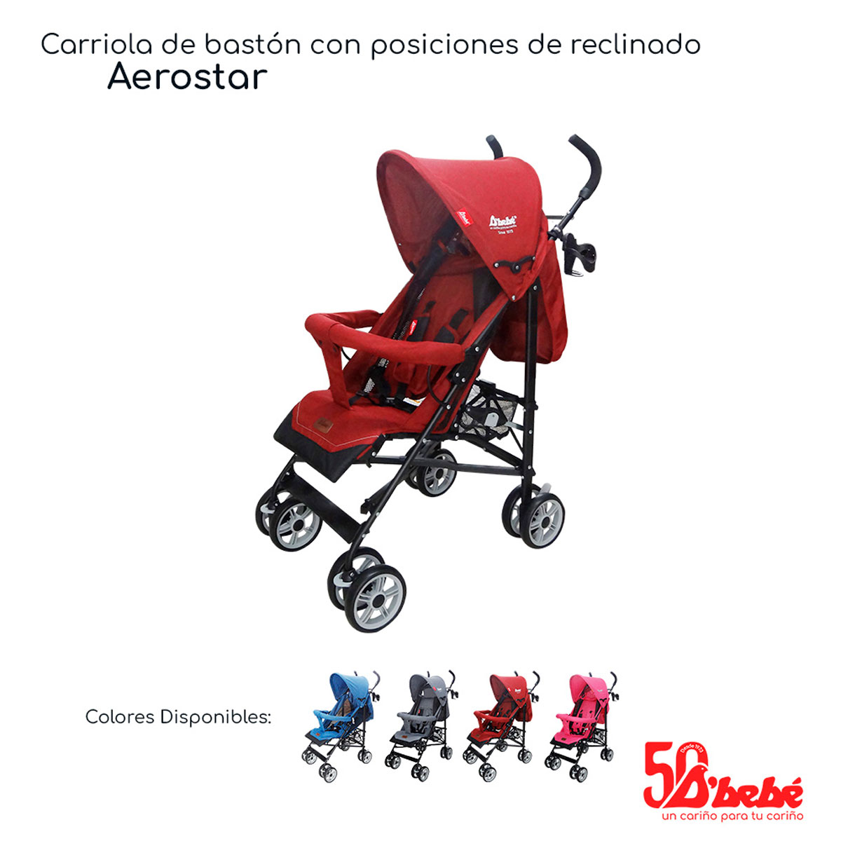 Carriola De Bastón D'bebé Aerostar Roja
