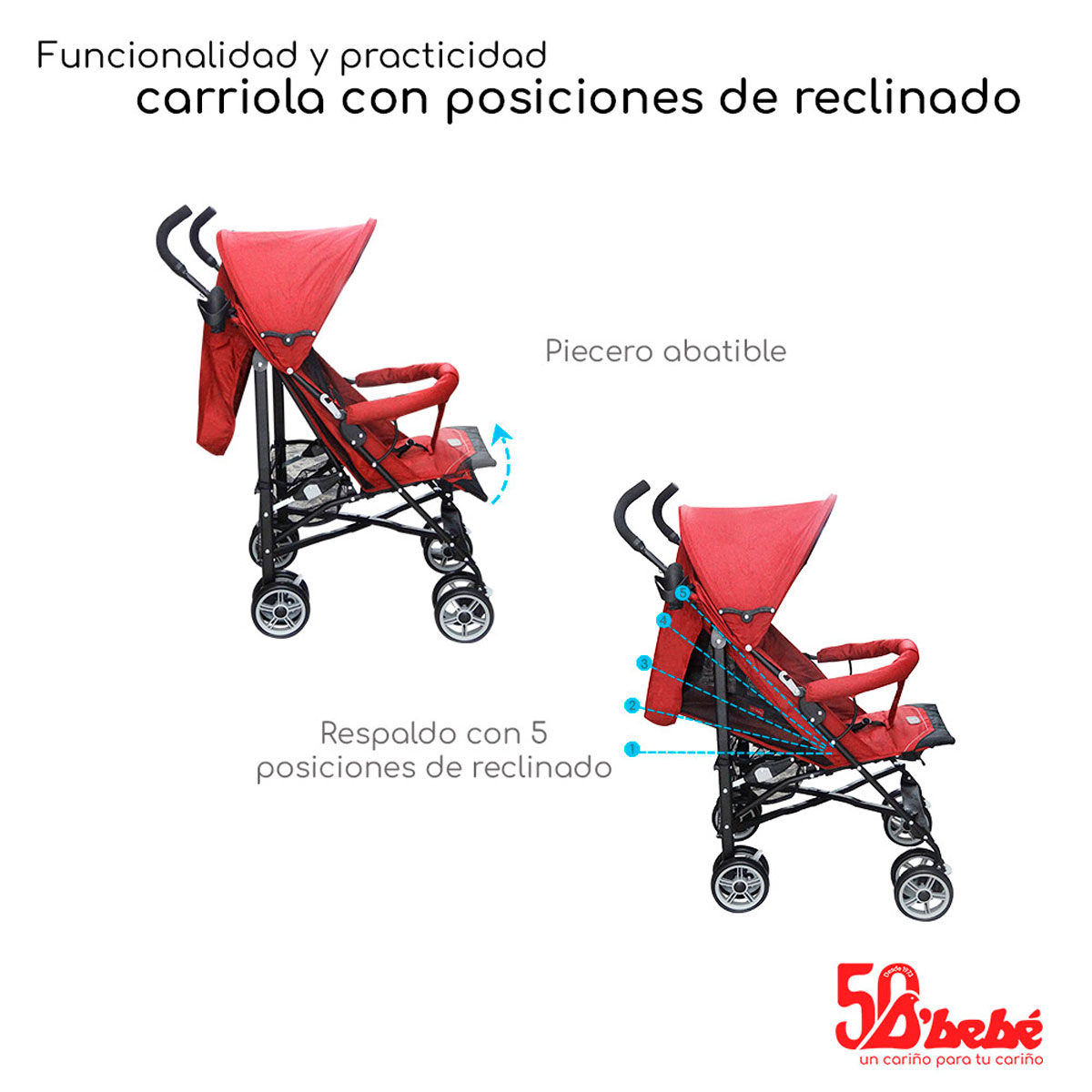 Carriola De Bastón D'bebé Aerostar Roja