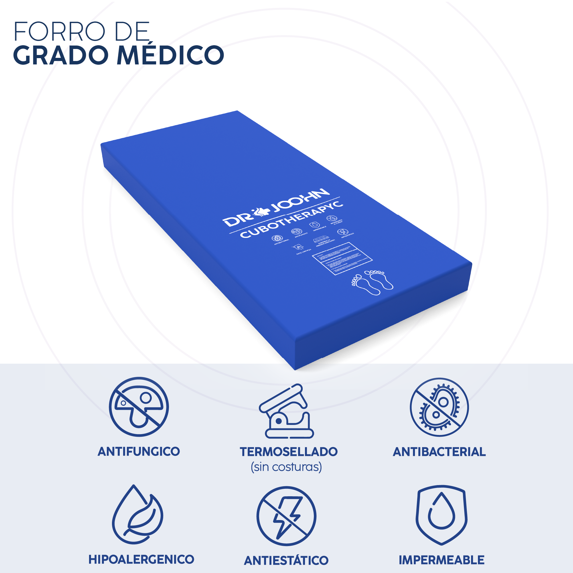 DR JOOHN | Colchón Hospitalario Cubotherapyc | Articulado para Cama Hospitalaria | Dual Comfort | Forro Grado Medico | 200x90x15cm