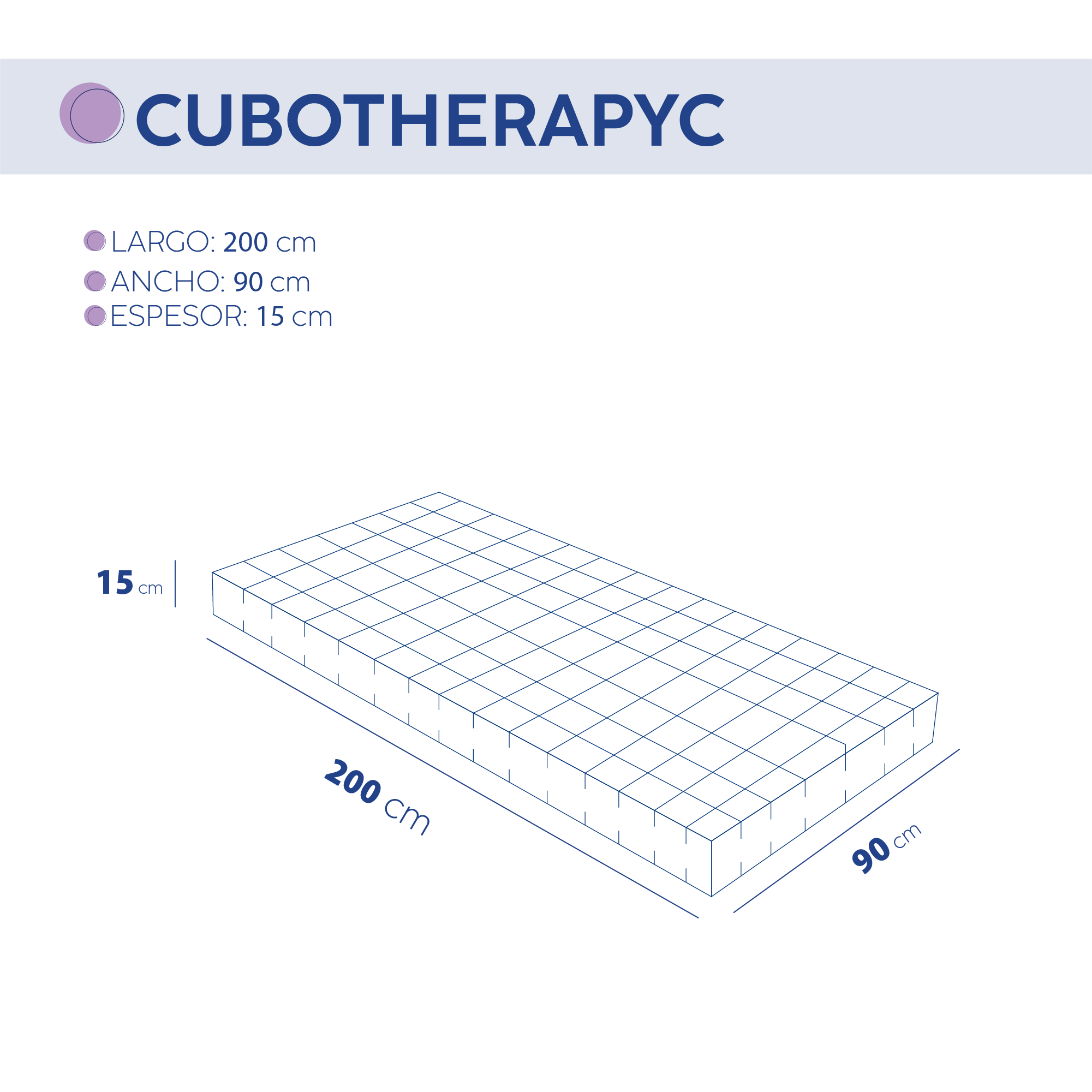 DR JOOHN | Colchón Hospitalario Cubotherapyc | Articulado para Cama Hospitalaria | Dual Comfort | Forro Grado Medico | 200x90x15cm