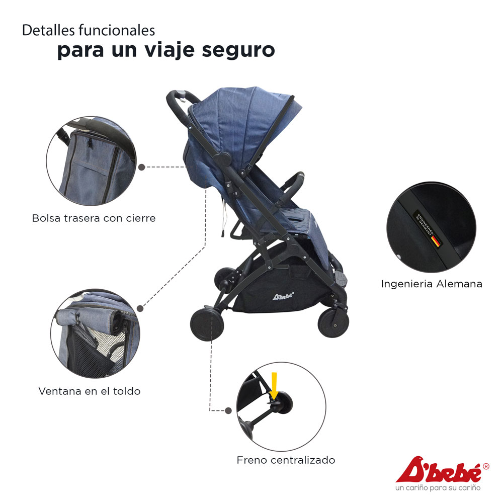 Carriola para Viaje D'bebé Wing Azul.