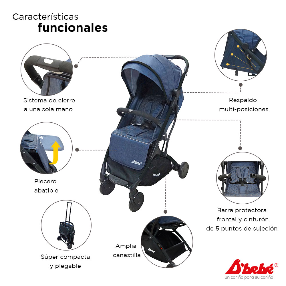 Carriola para Viaje D'bebé Wing Azul.
