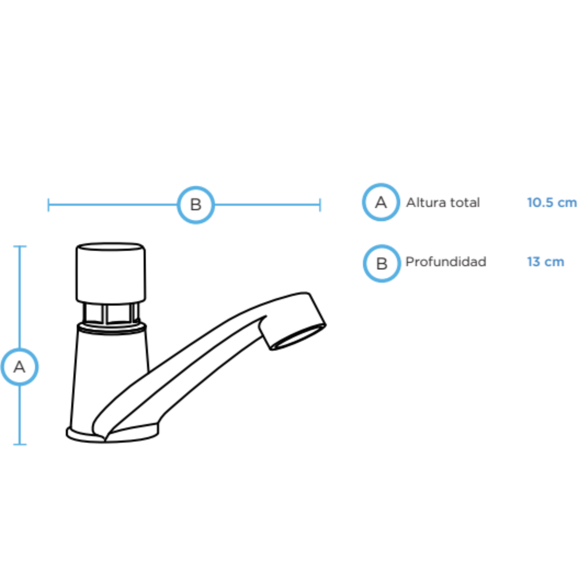 Llave de ABS para Lavabo con Temporizador CNX.