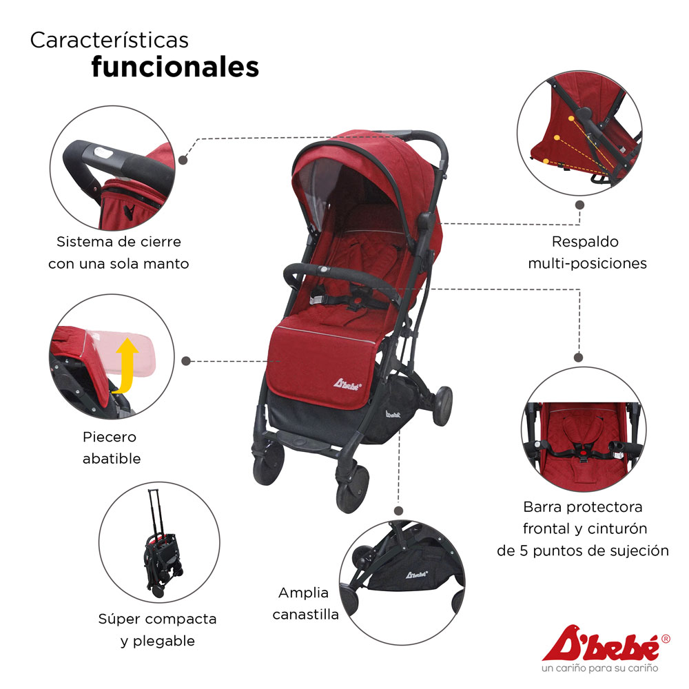 Carriola para Viaje D'bebé Wing Roja.