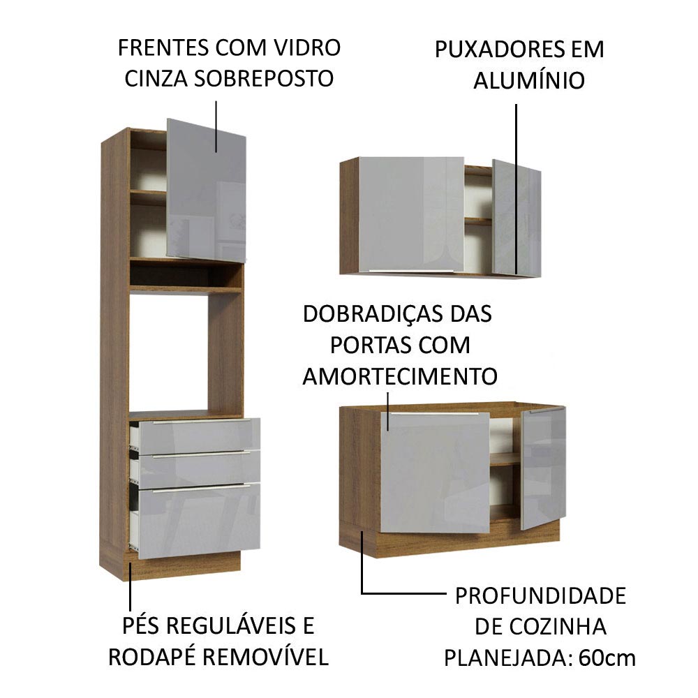 Cocina Integral Completa Modular Madesa Lux 180cm MG 01.