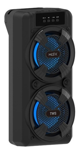 Misik - Bocina Bluetooth 2 X 4 Bafle - Luces Led - Tws Color Negro