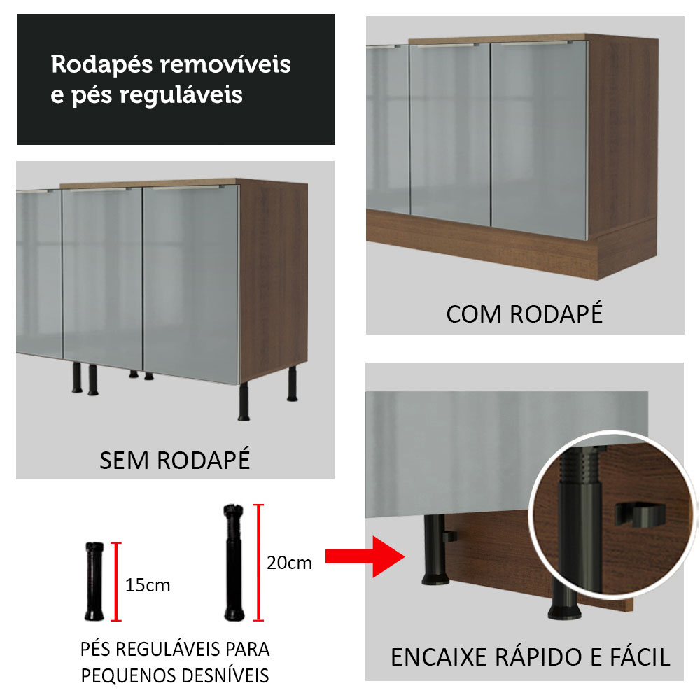 Cocina Integral Completa Modular Madesa Lux 180cm MG 01.