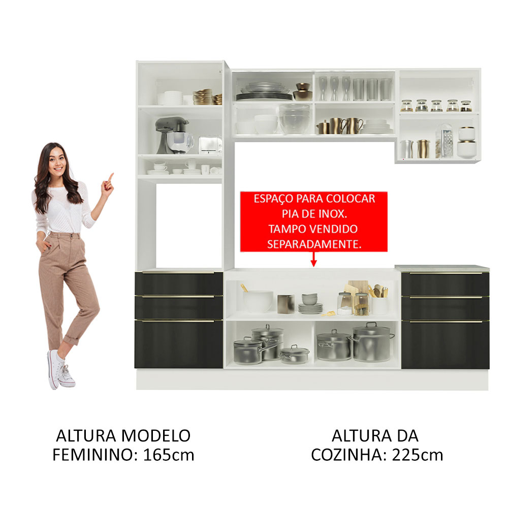 Cocina Integral Completa Modular Madesa Lux 240cm BN 02.
