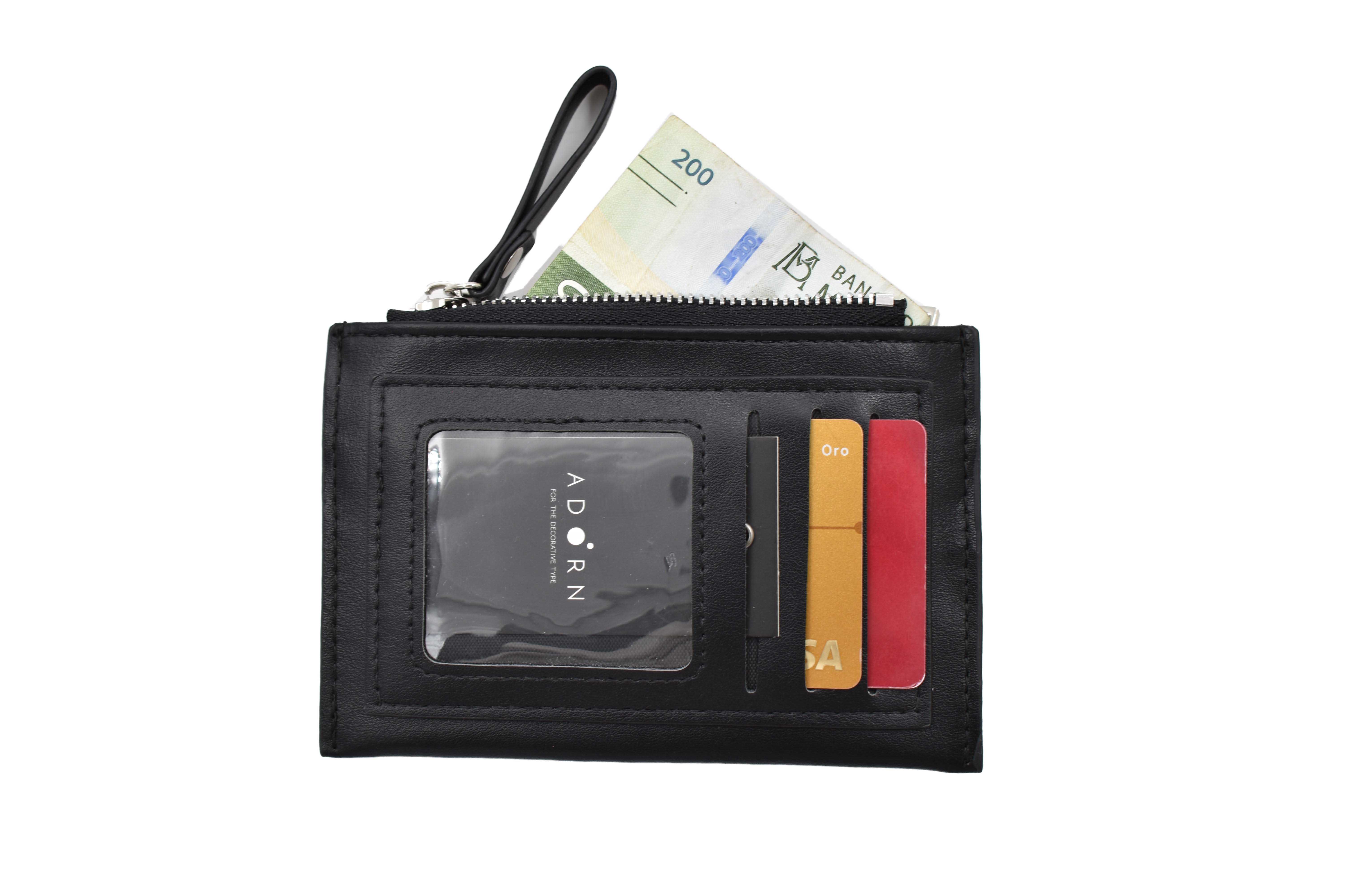 ADORN, Monedero con correa color negro 