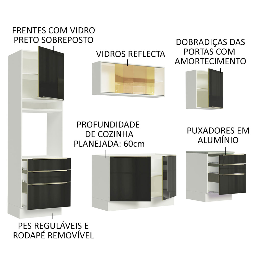 Cocina Integral Completa Modular Madesa Lux 240cm BN 02.