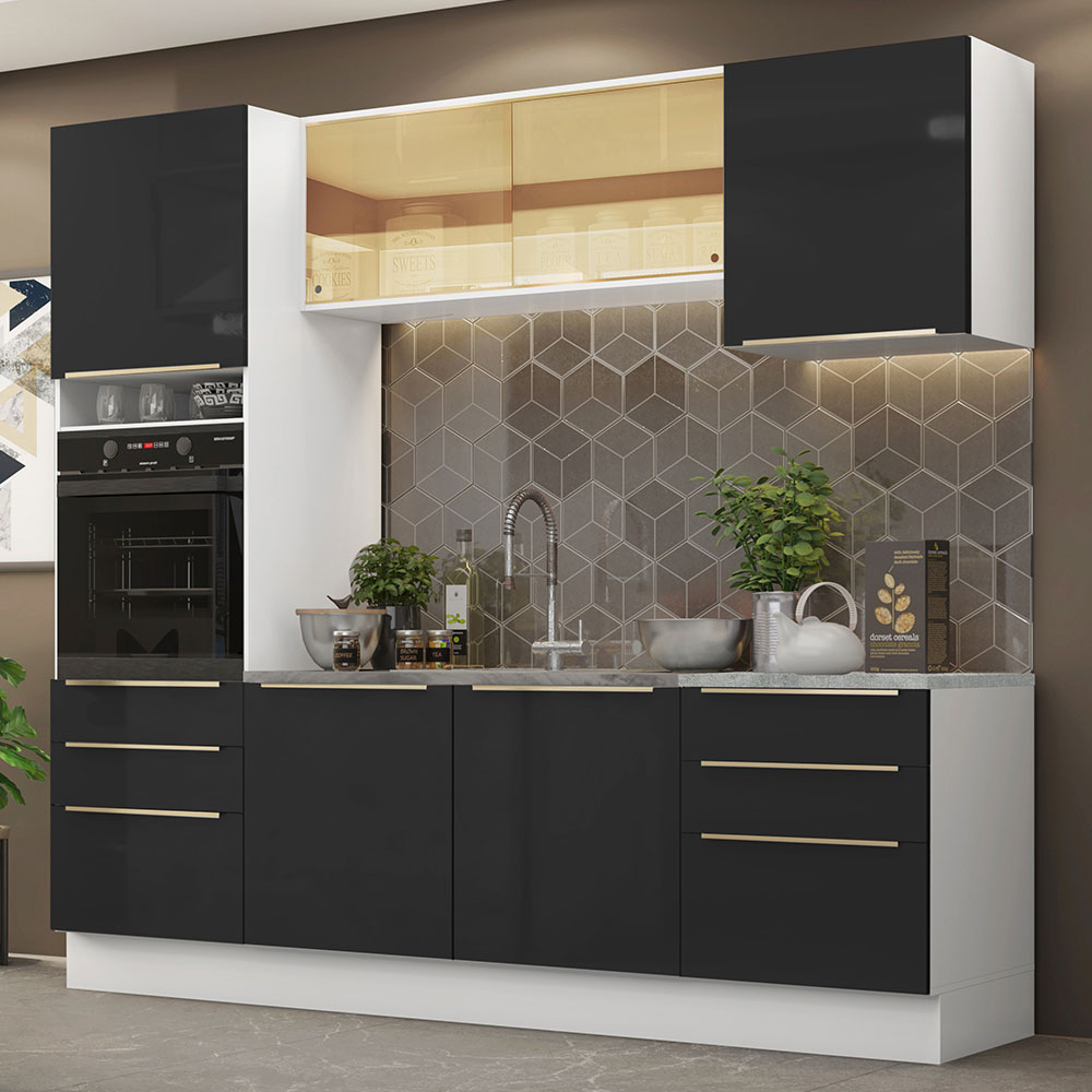 Cocina Integral Completa Modular Madesa Lux 240cm BN 02.