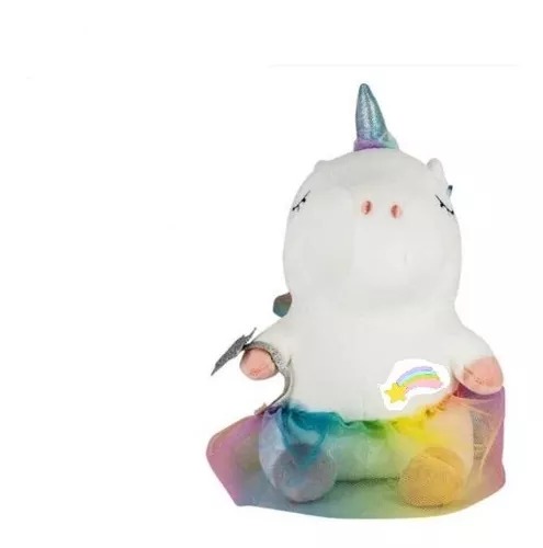 Bonito Peluche Blanco Suave Unicornio Hada Con Vestido Regalo.