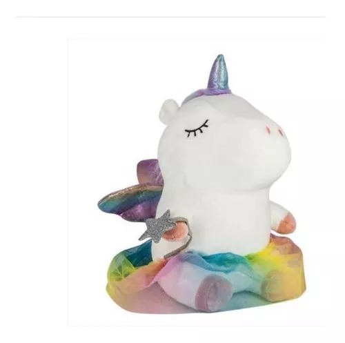 Bonito Peluche Blanco Suave Unicornio Hada Con Vestido Regalo.