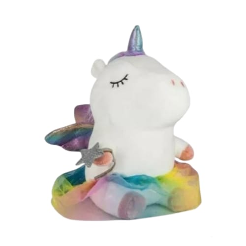 Bonito Peluche Blanco Suave Unicornio Hada Con Vestido Regalo.