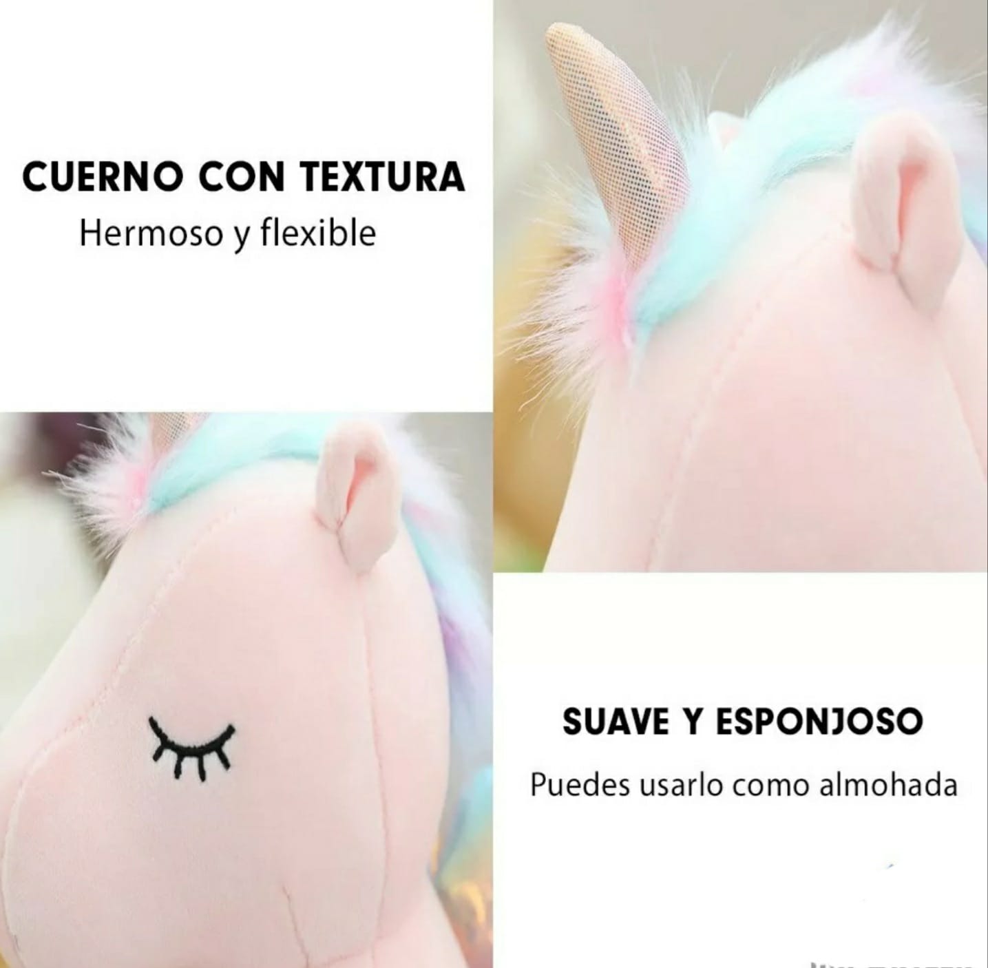 Bonito Peluche Rosa Suave Unicornio Hada Con Vestido Regalo.