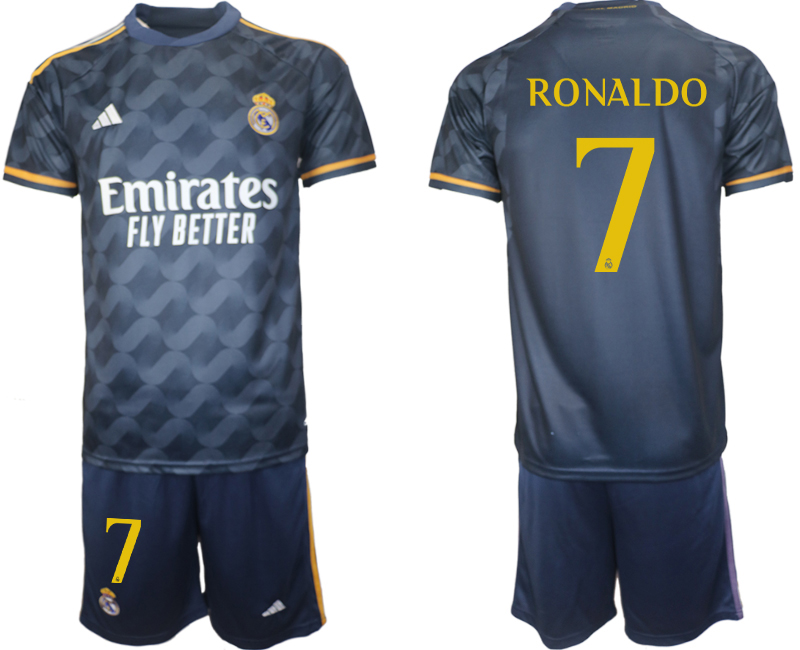 Increible! Jersey Real Madrid 2023/2024 Visita Azul Marino Cristiano Ronaldo CR7 Talla L