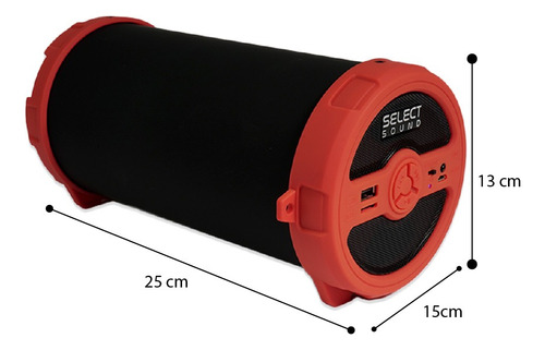 Bocina Portátil Bluetooth, Fm, Subwoofer, Select Sound Color Rojo