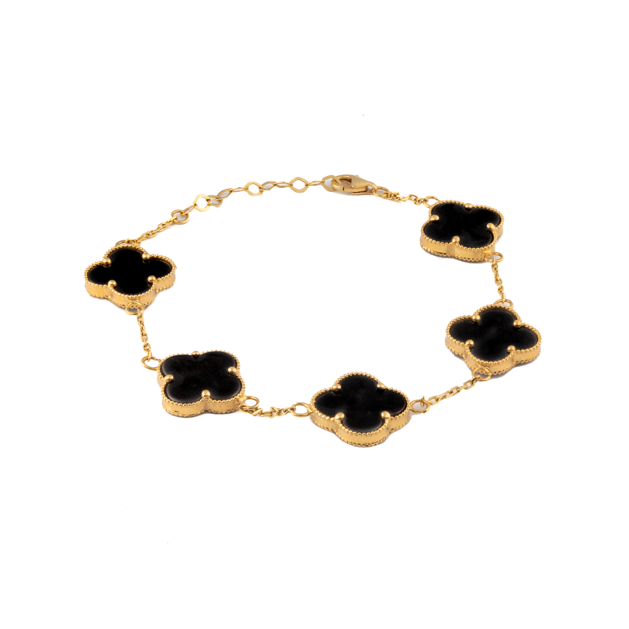 Pulsera Trébol Oro 14 Kilates. Oro Fino Joyería..