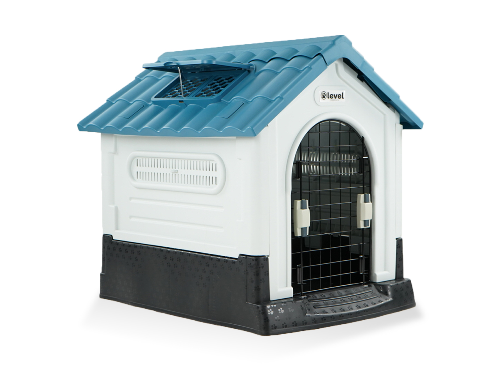 Casa Perro Chica Plegable Térmica Con Puerta Y Ventila Bliss Color Azul .