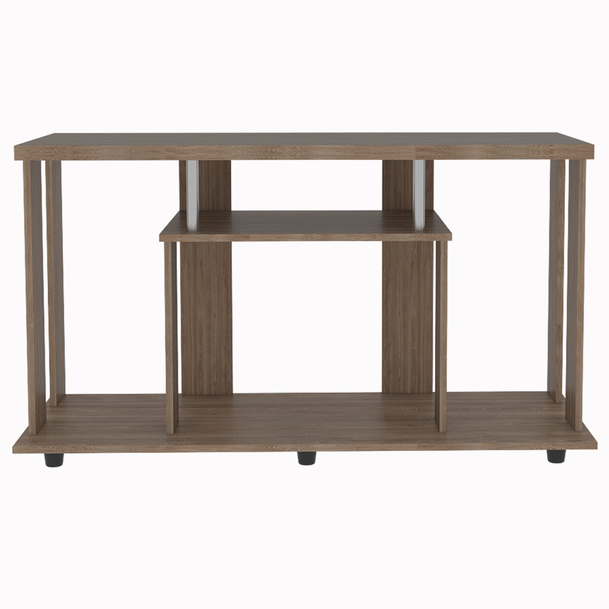 MUEBLE ARMABLE PARA TV DE 50" CON ESPACIOS PARA CONSOLAS DE VIDEOJUEGO O BOCINAS MODELO LANNES.