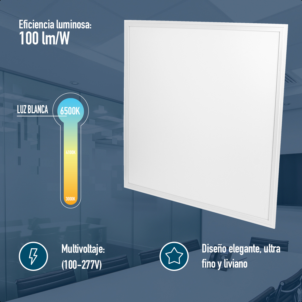 ICON Lámpara de Techo Led Empotrable 40W Luz Blanca 60 x 60
