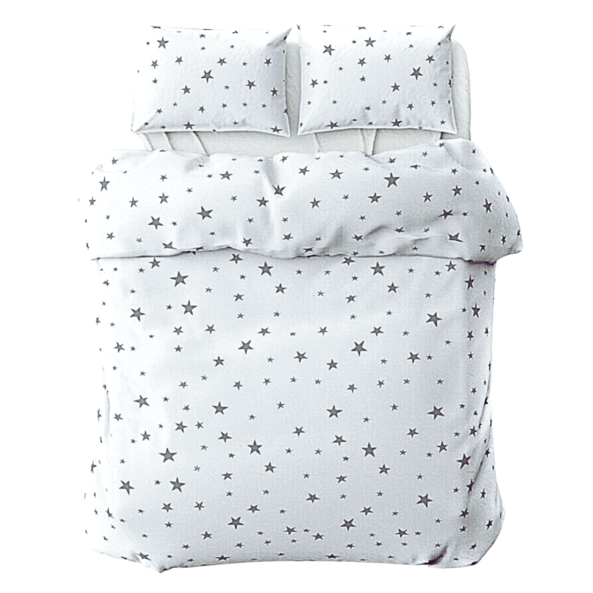 Juego de Fundas para Duvet Koala -Microfibra Ultra suave  -Mat/Queen -Estampada -Estrella Gris.