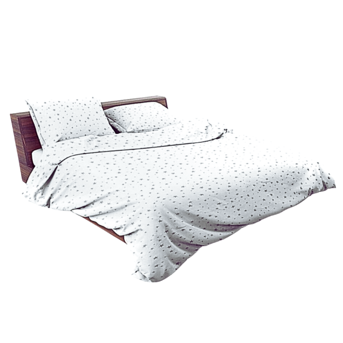 Juego de Fundas para Duvet Koala -Microfibra Ultra suave  -Mat/Queen -Estampada -Estrella Gris.